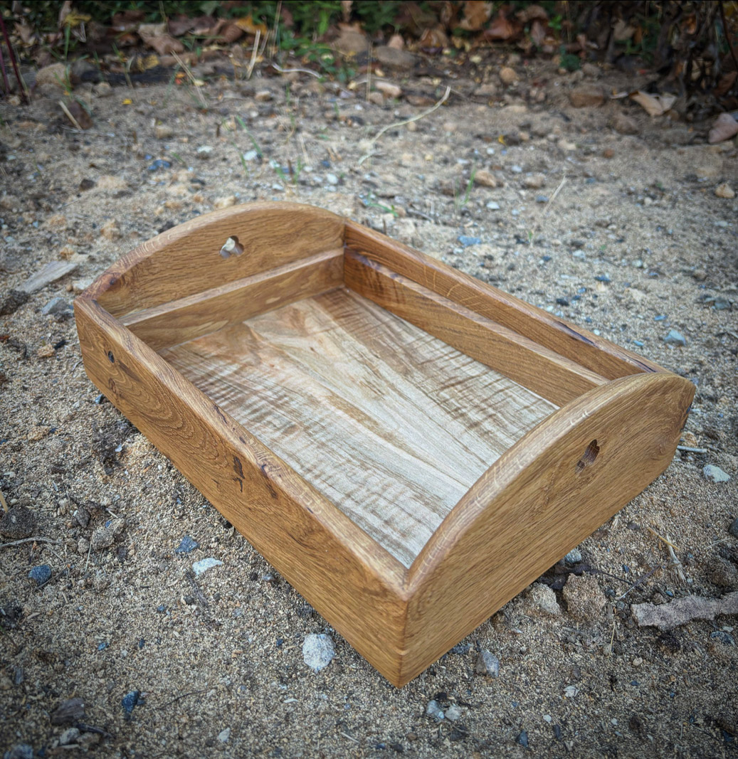 Photo of hand-crafted wooden tray