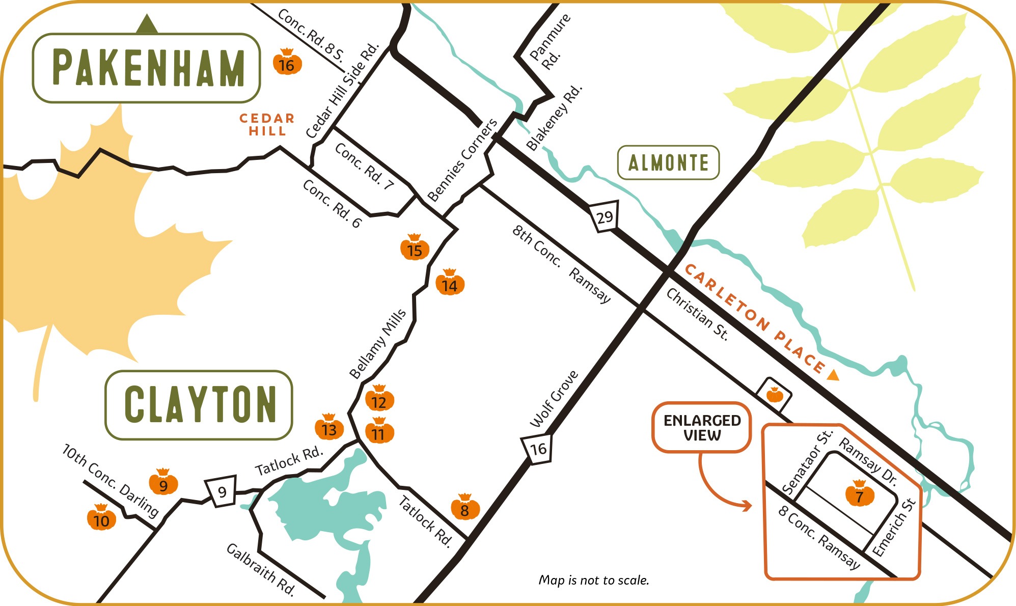 Map of Crown & Pumpkin tour, Clayton and Pakenham portion